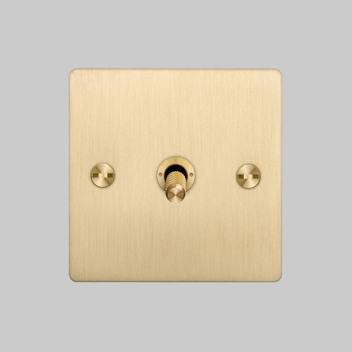 One Gang 3 Way Intermediate Light Switch in Brass with Knurled Toggle