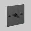 One Gang 3 Way Intermediate Light Switch in Smoked Bronze with Knurled Toggle