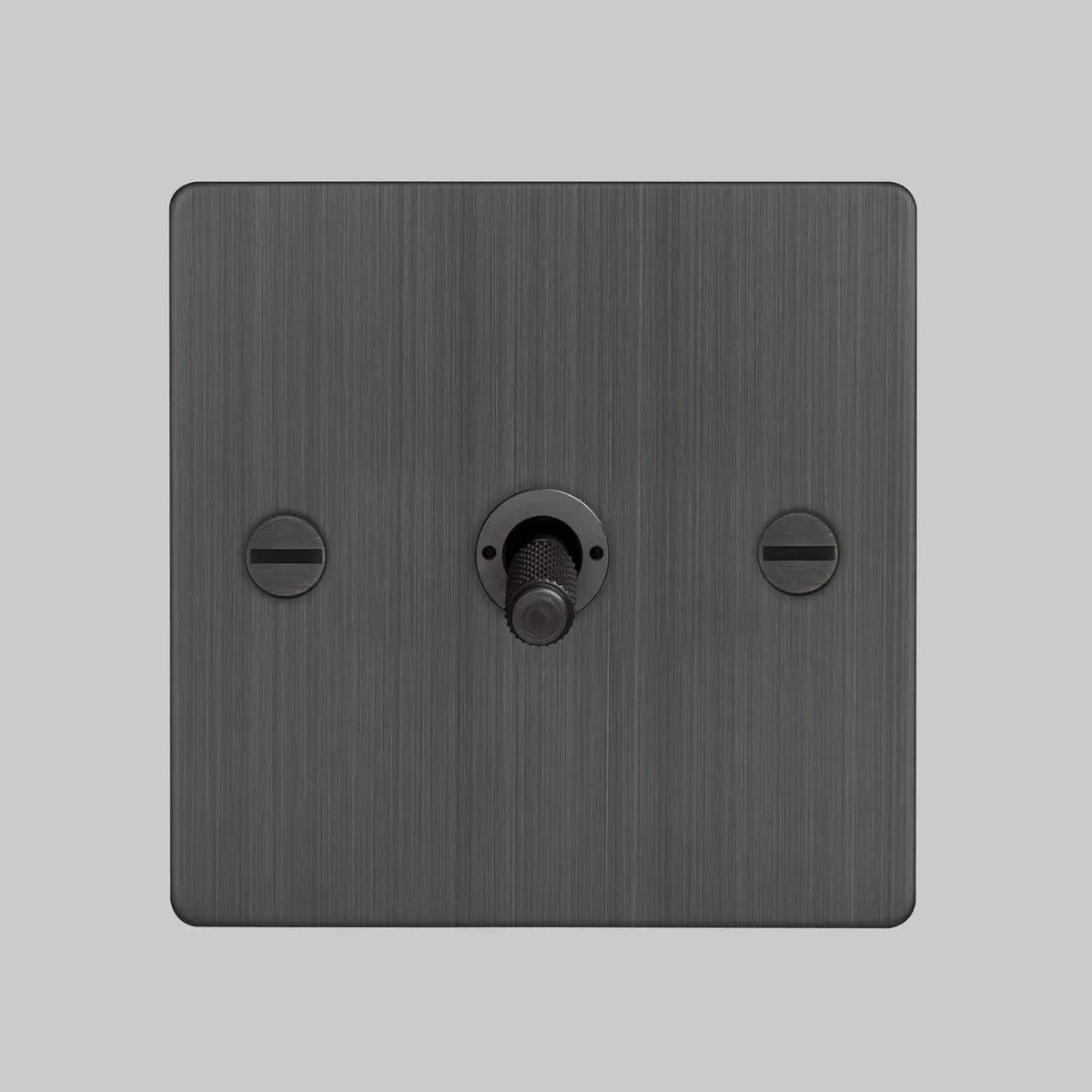 One Gang 2 Way Light Switch in Smoked Bronze with Cross Cut Knurled Toggle