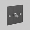 One Gang 3 Way Intermediate Light Switch in Smoked Bronze with Steel Cross Cut Knurled Toggle