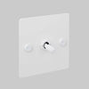 One Gang 3 Way Intermediate Light Switch in White with Knurled Toggle