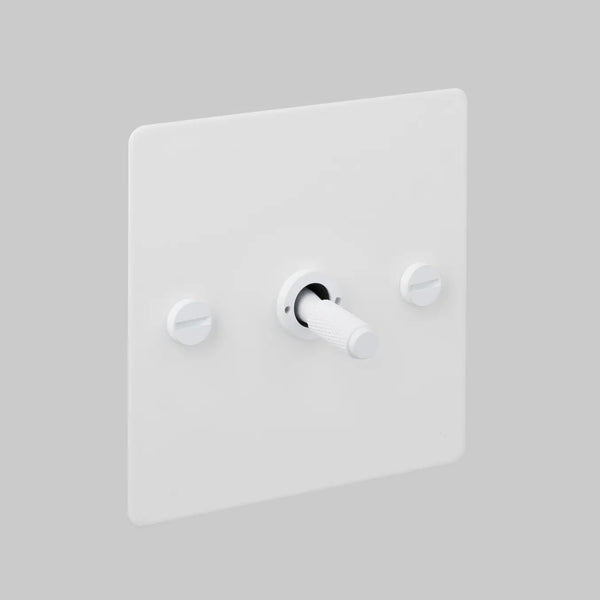 One Gang 3 Way Intermediate Light Switch in White with Knurled Toggle