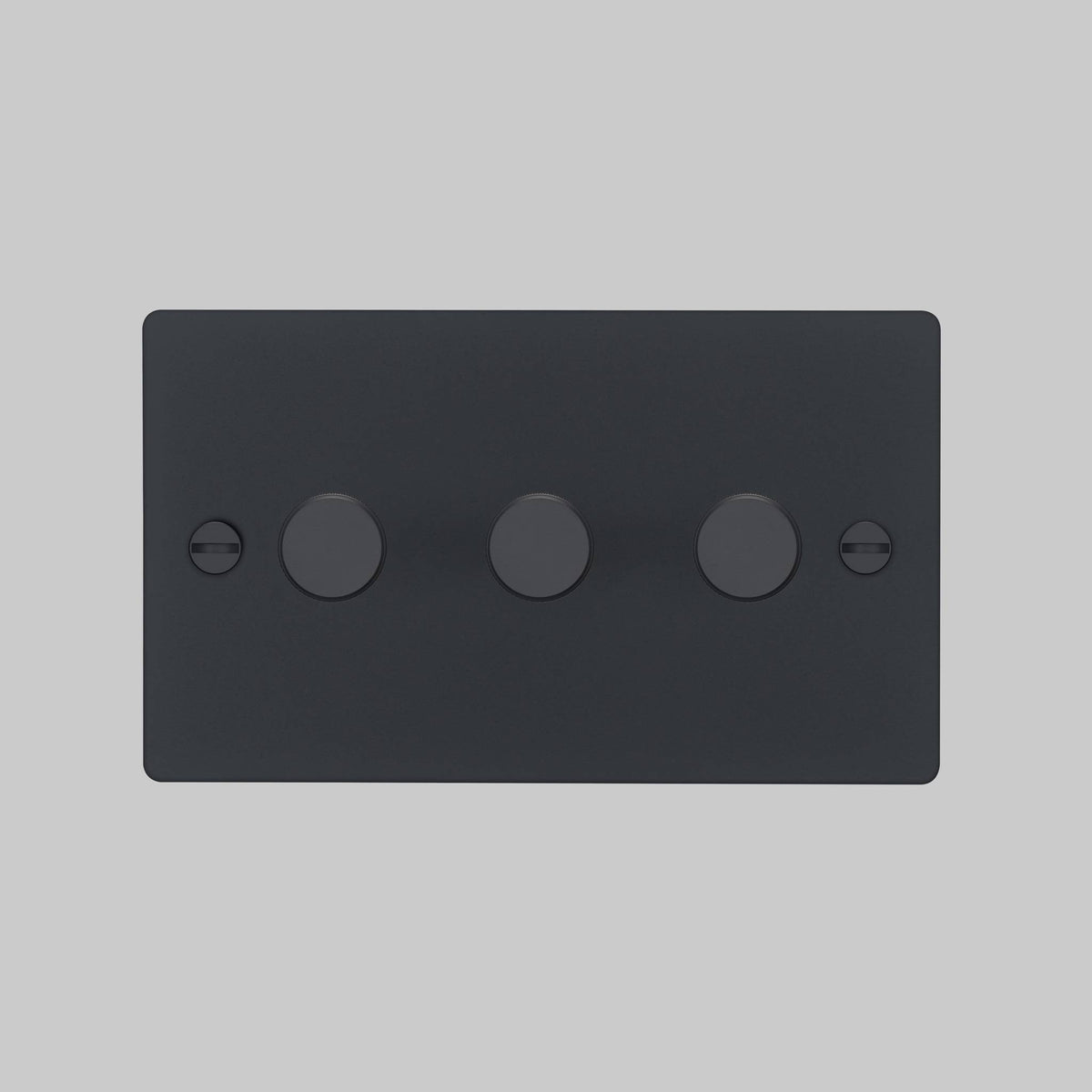 Three gang dimmer switch in black