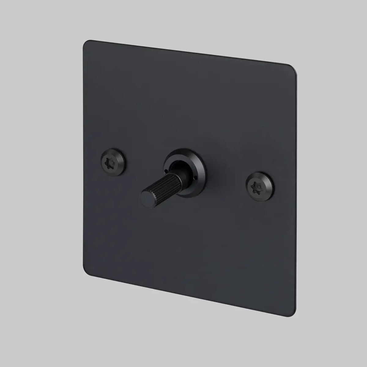 One Gang 3 Way Intermediate Light Switch in Black with Linear Knurled Toggle
