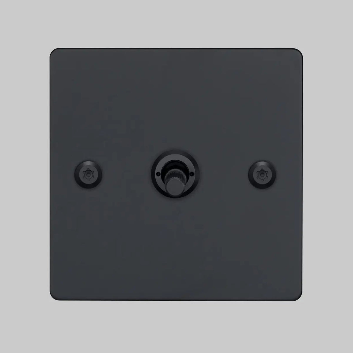 One Gang 2 Way Light Switch in Black with Linear Knurled Toggle