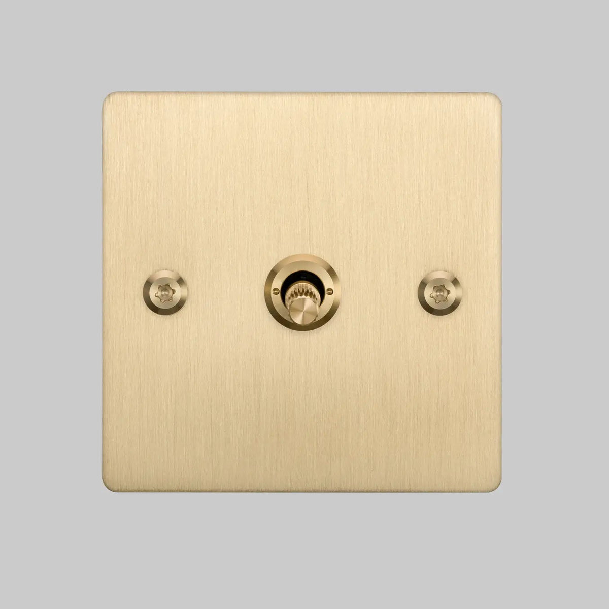 One Gang 3 Way Intermediate Light Switch in Brass with Linear Knurled Toggle