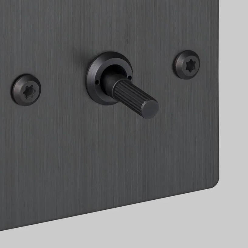 One Gang 3 Way Intermediate Light Switch in Smoked Bronze with Linear Knurled Toggle