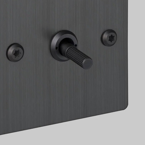 One Gang 3 Way Intermediate Light Switch in Smoked Bronze with Linear Knurled Toggle