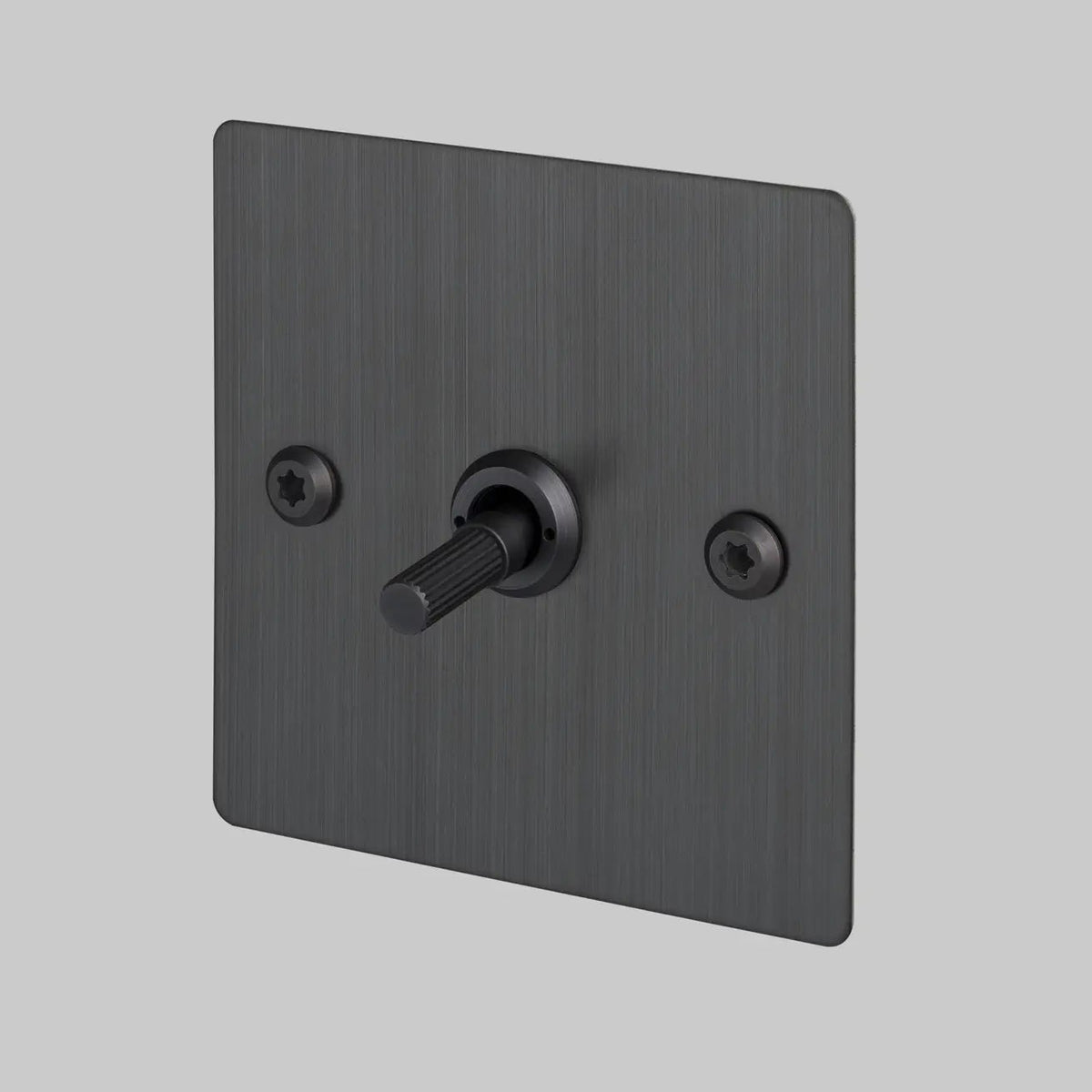 One Gang 2 Way Light Switch in Smoked Bronze with Linear Knurled Toggle