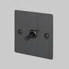 One Gang 3 Way Intermediate Light Switch in Smoked Bronze with Linear Knurled Toggle