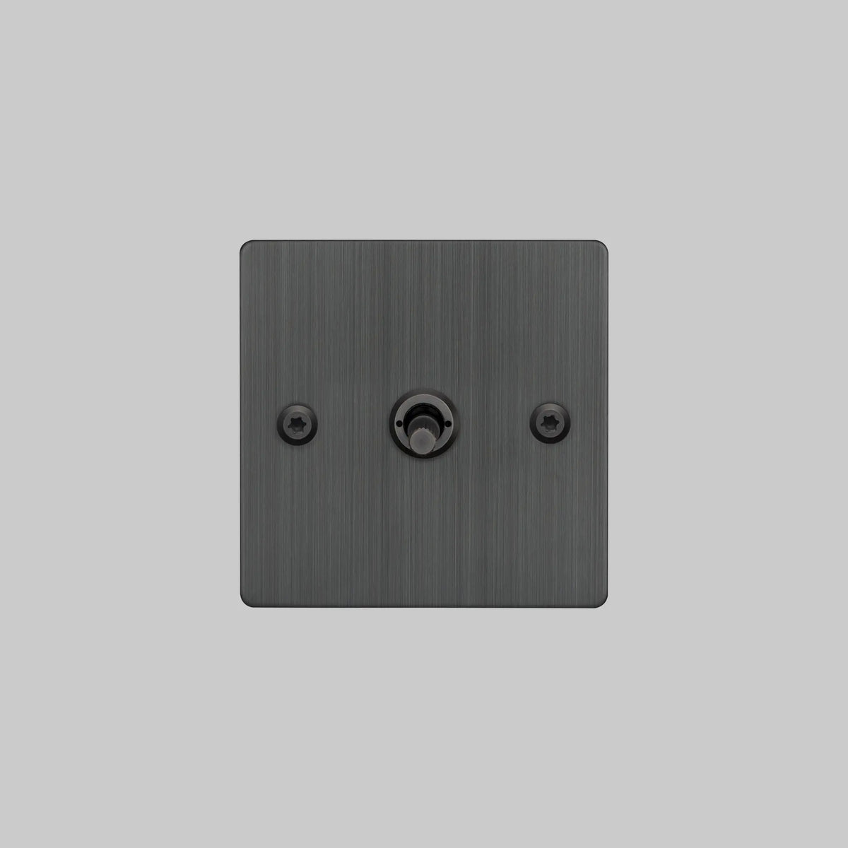 One Gang 2 Way Light Switch in Smoked Bronze with Linear Knurled Toggle