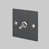One Gang 2 Way Light Switch in Smoked Bronze with Steel Linear Knurled Toggle