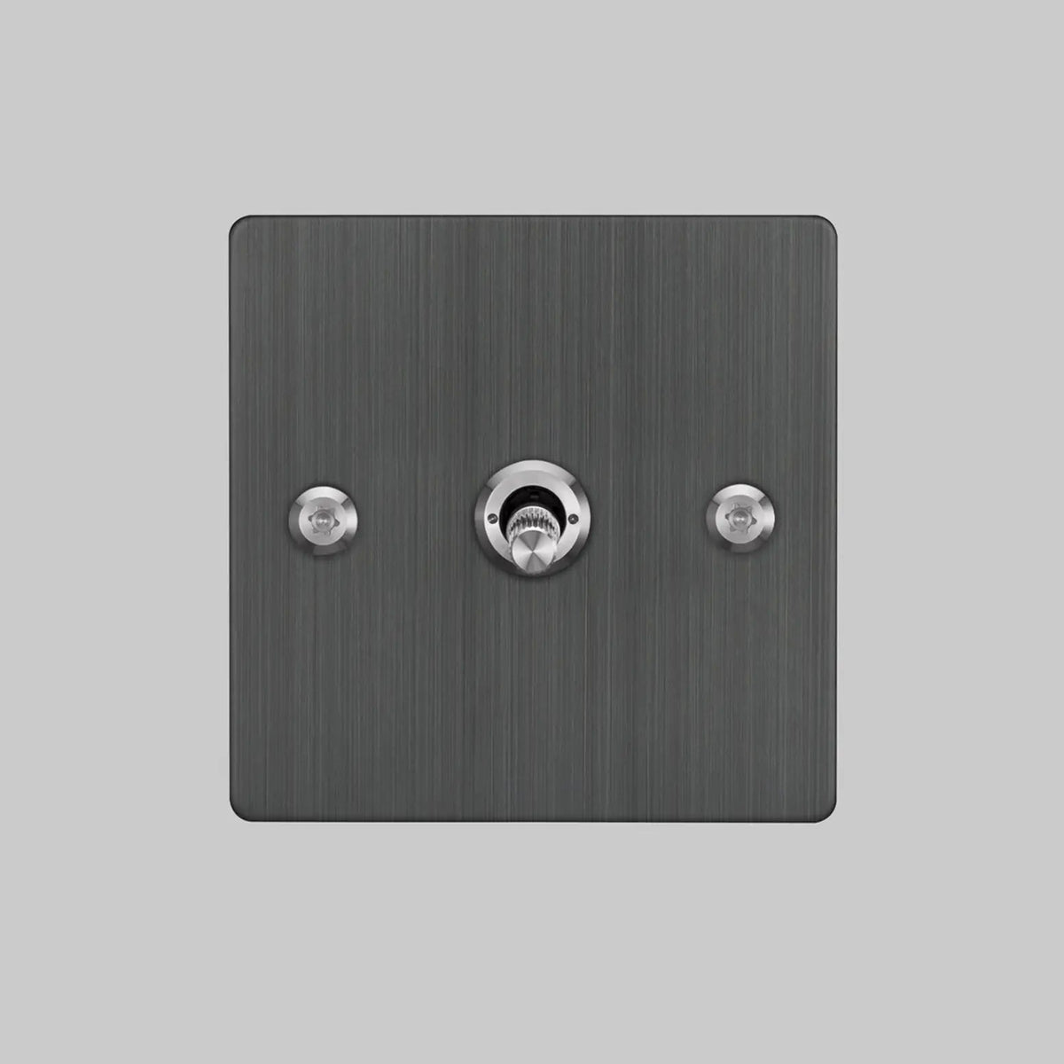 Buster and Punch one gang two way light switch in smoked bronze with steel linear knurled toggle