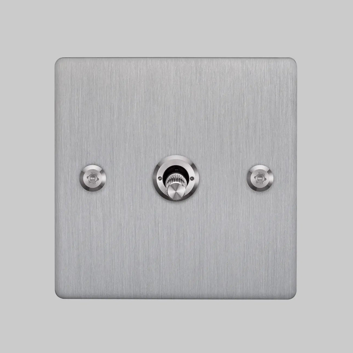 One Gang 3 Way Intermediate Light Switch in Steel with Linear Knurled Toggle