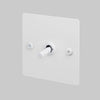One Gang 2 Way Light Switch in White with Linear Knurled Toggle
