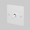 One Gang 3 Way Intermediate Light Switch in White with Linear Knurled Toggle