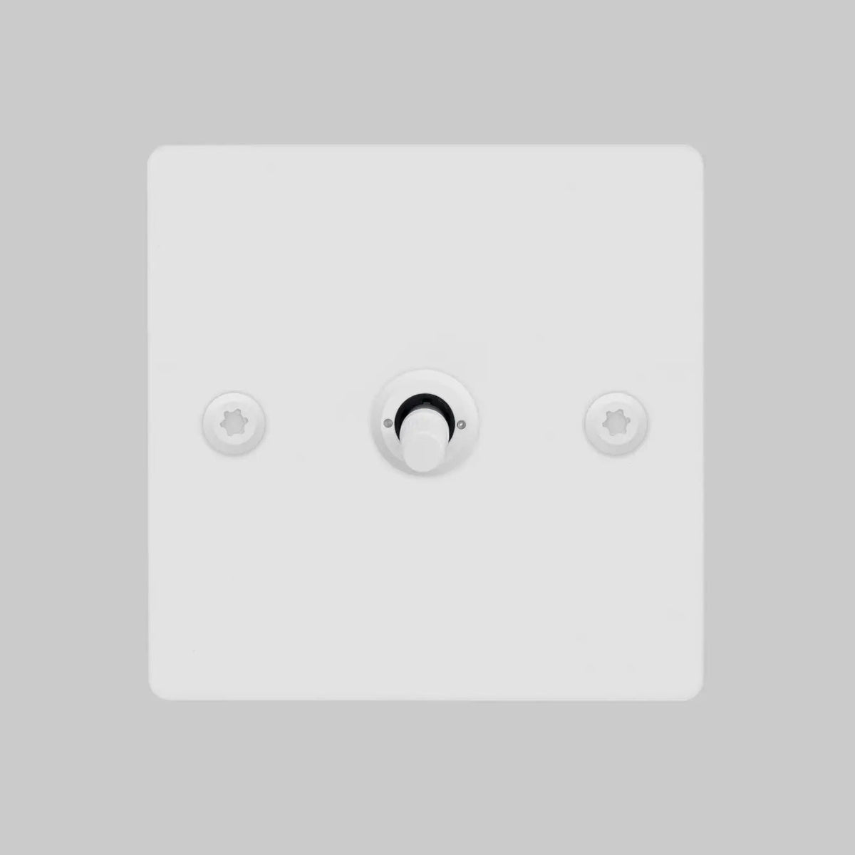 One Gang 2 Way Light Switch in White with Linear Knurled Toggle