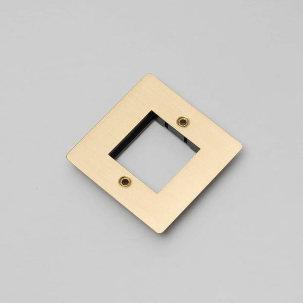 One Gang Wall Plate for Single 45mm Module in Brass