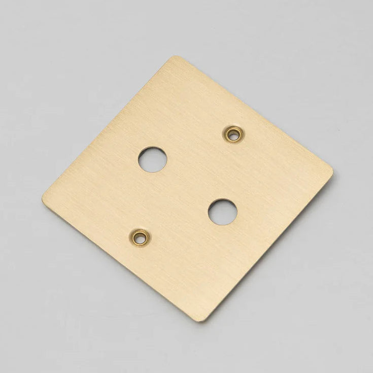 One Gang Wall Plate for 2 Dimmer Switches Only in Brass