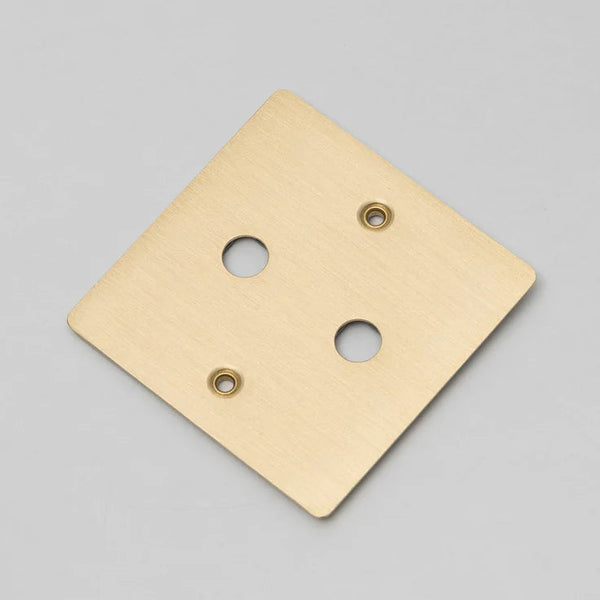 One Gang Wall Plate for 2 Dimmer Switches Only in Brass