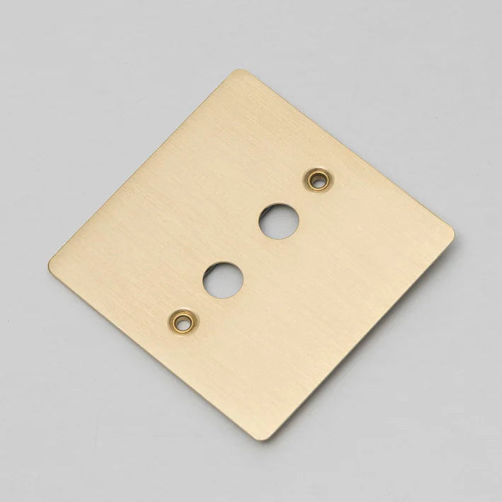 One Gang Wall Plate for 2 Toggle Switches Only in Brass