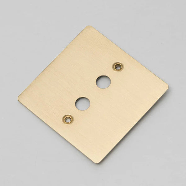 One Gang Wall Plate for 2 Toggle Switches Only in Brass
