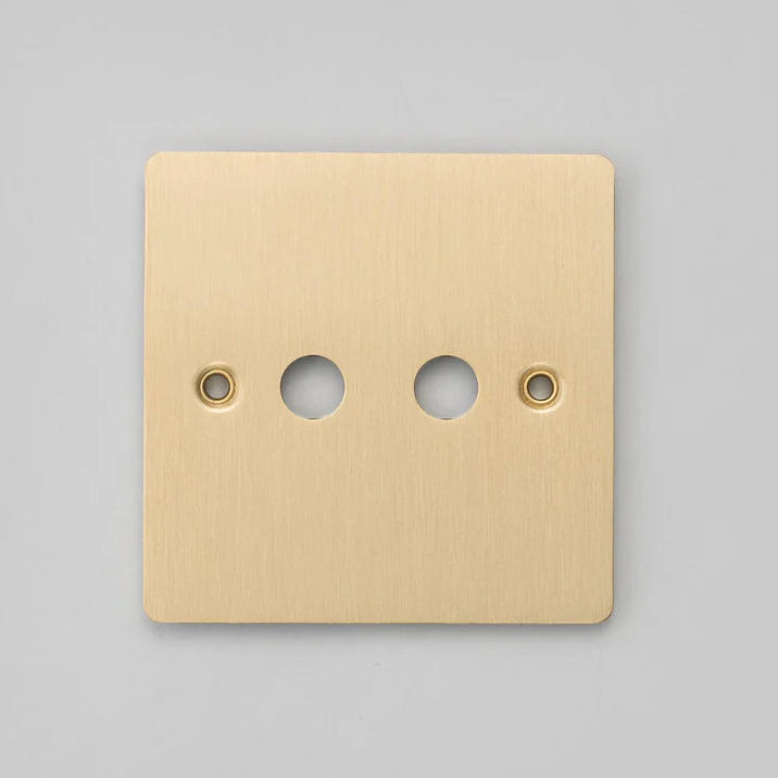 One Gang Wall Plate for 2 Toggle Switches Only in Brass