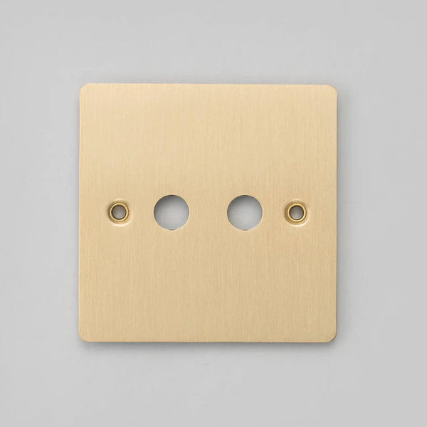 One Gang Wall Plate for 2 Toggle Switches Only in Brass