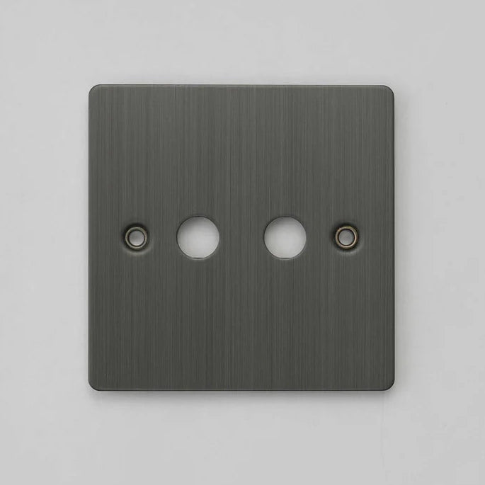 One Gang Wall Plate for 2 Toggle Switches Only in Smoked Bronze