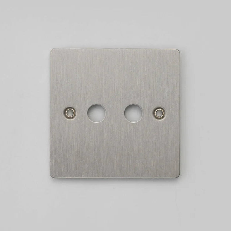 One Gang Wall Plate for 2 Toggle Switches Only in Steel