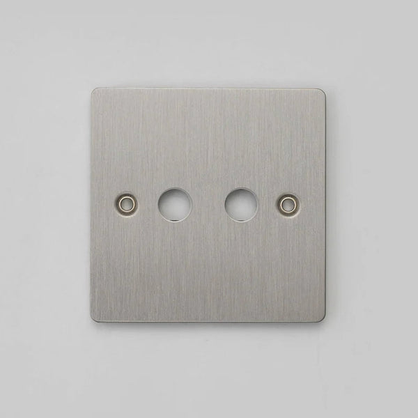 One Gang Wall Plate for 2 Toggle Switches Only in Steel