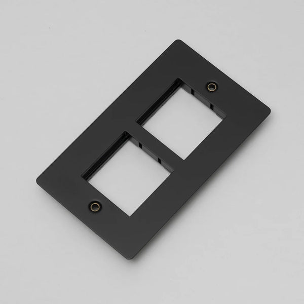 Two Gang Wall Plate for Two 45mm Modules in Black