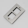 Two Gang Wall Plate for Two 45mm Modules in Steel
