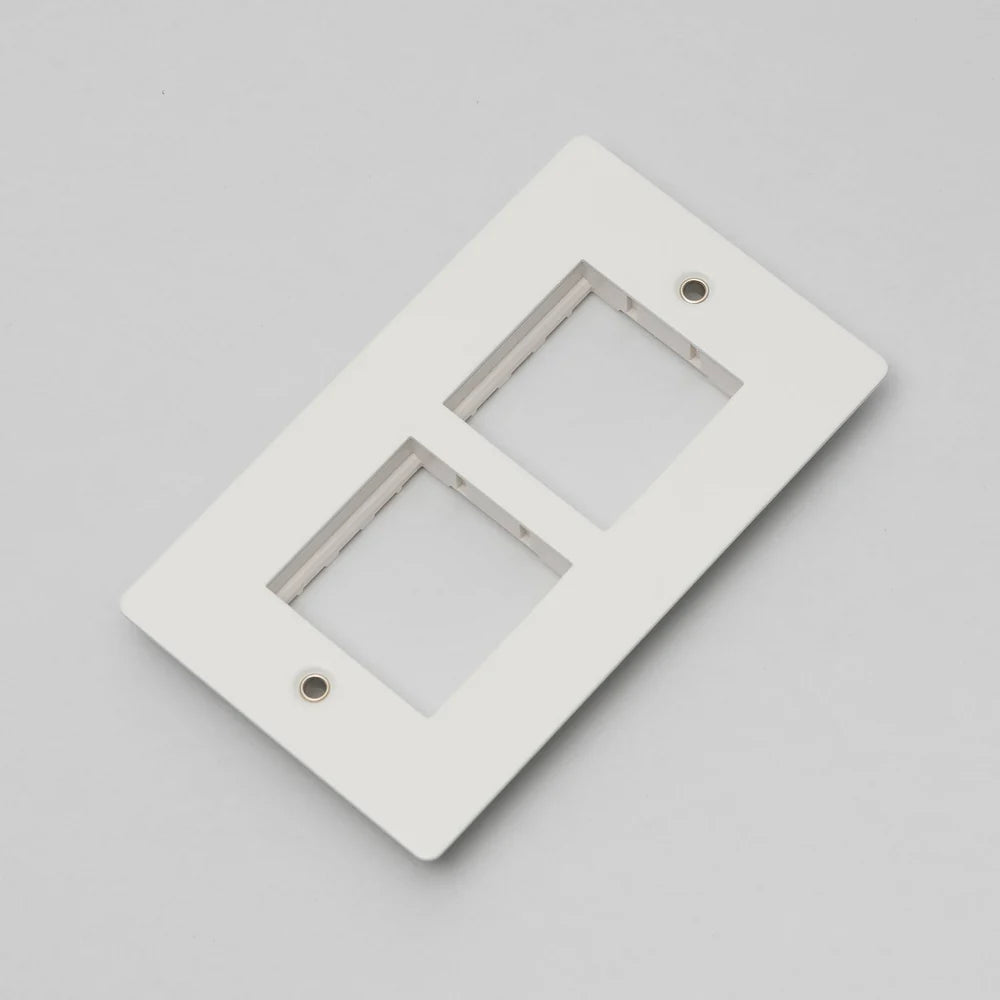 Two Gang Wall Plate for Two 45mm Modules in White