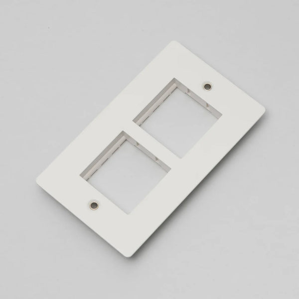 Two Gang Wall Plate for Two 45mm Modules in White