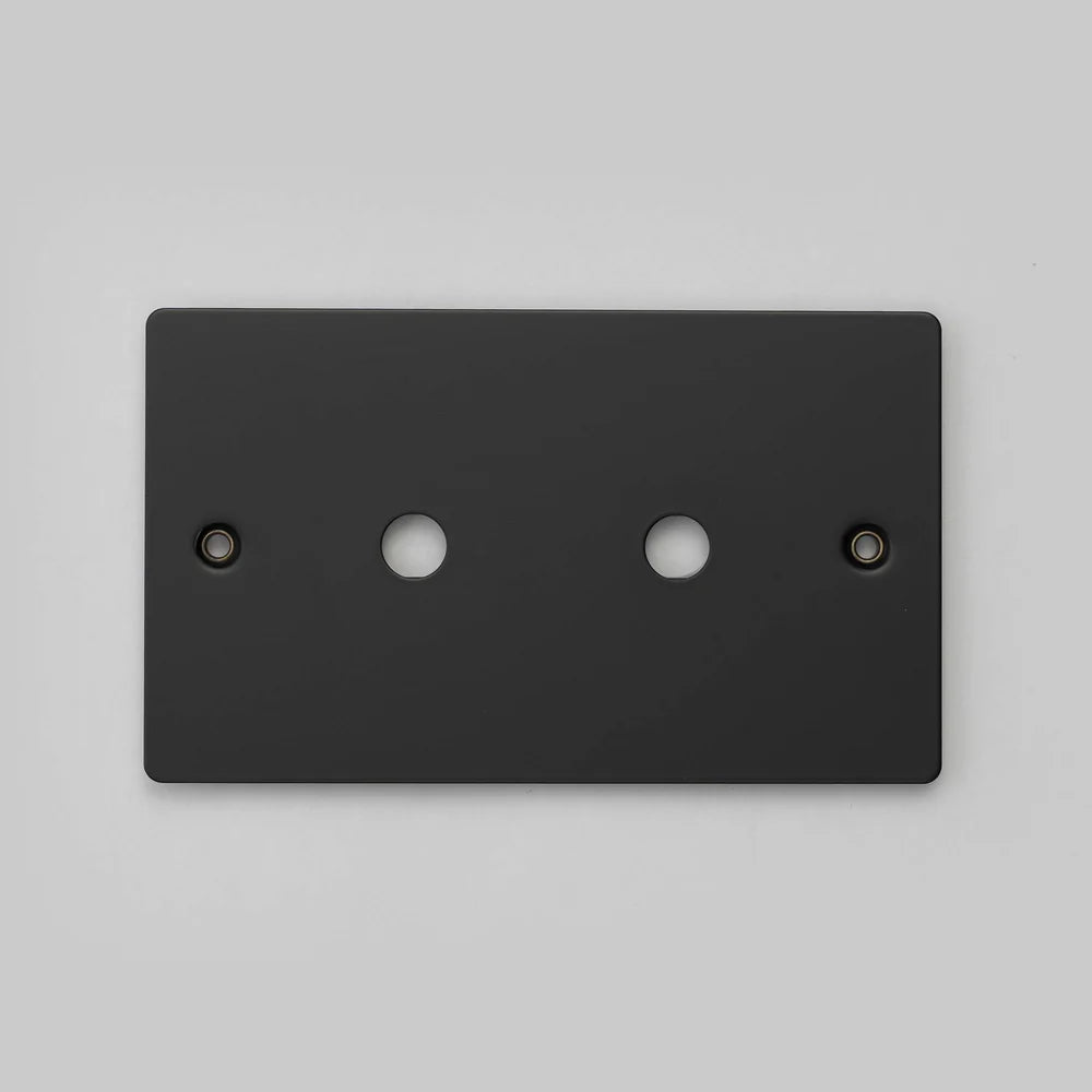 Two Gang Wall Plate for 2 Toggle or Dimmer Switches in Black