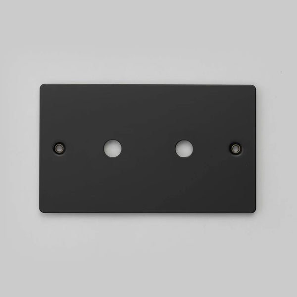 Two Gang Wall Plate for 2 Toggle or Dimmer Switches in Black
