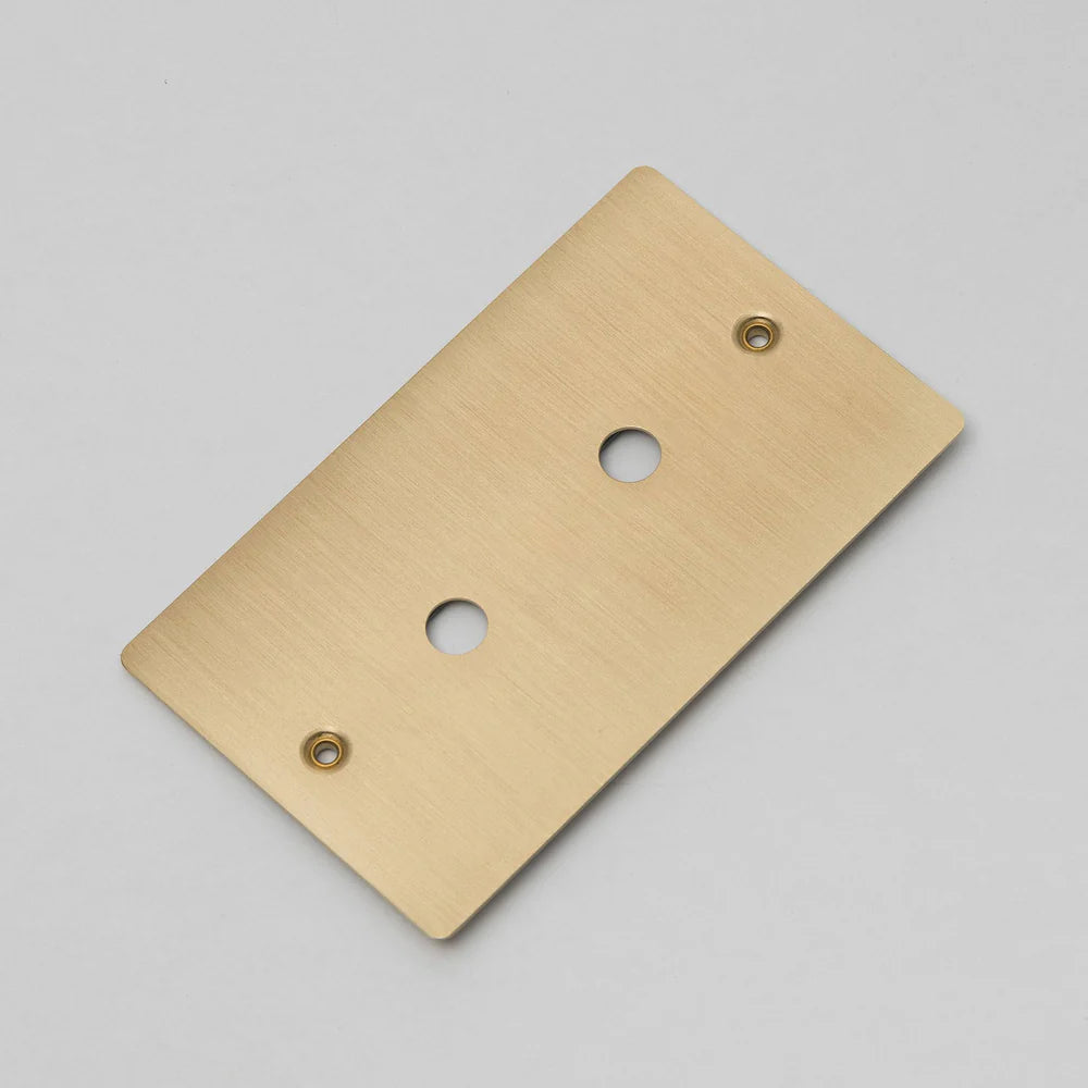 Two Gang Wall Plate for 2 Toggle or Dimmer Switches in Brass