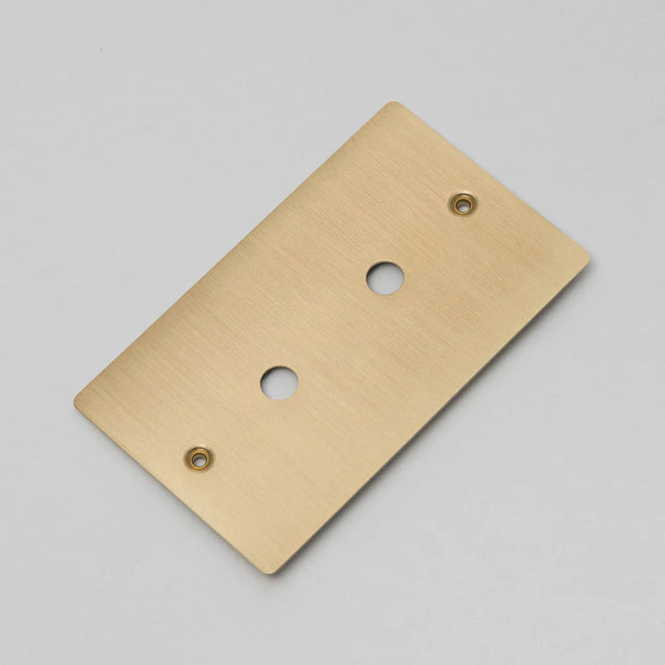 Two Gang Wall Plate for 2 Toggle or Dimmer Switches in Brass