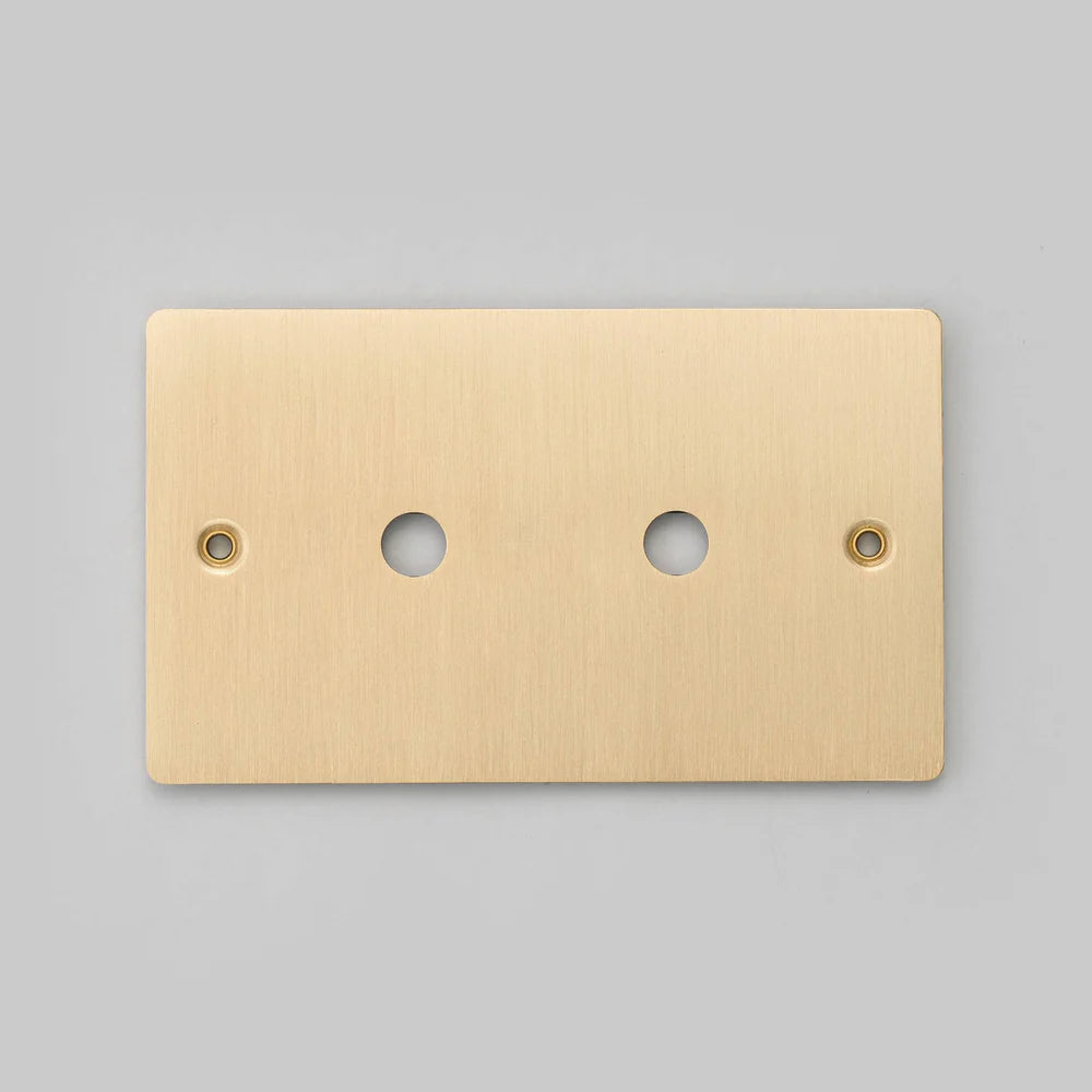 Two Gang Wall Plate for 2 Toggle or Dimmer Switches in Brass
