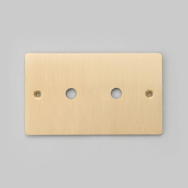 Two Gang Wall Plate for 2 Toggle or Dimmer Switches in Brass