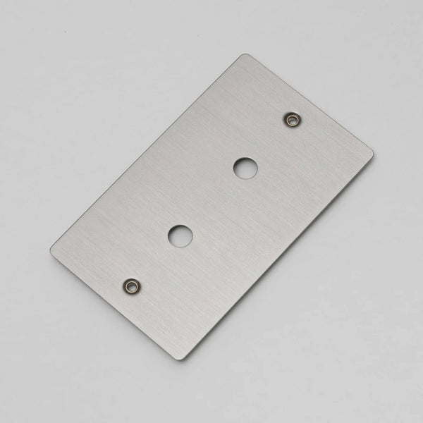 Two Gang Wall Plate for 2 Toggle or Dimmer Switches in Steel