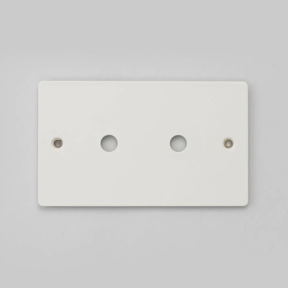 Two Gang Wall Plate for 2 Toggle or Dimmer Switches in White