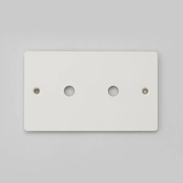 Two Gang Wall Plate for 2 Toggle or Dimmer Switches in White