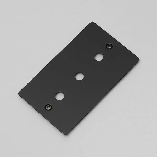 Two Gang Wall Plate for 3 Toggle or Dimmer Switches in Black