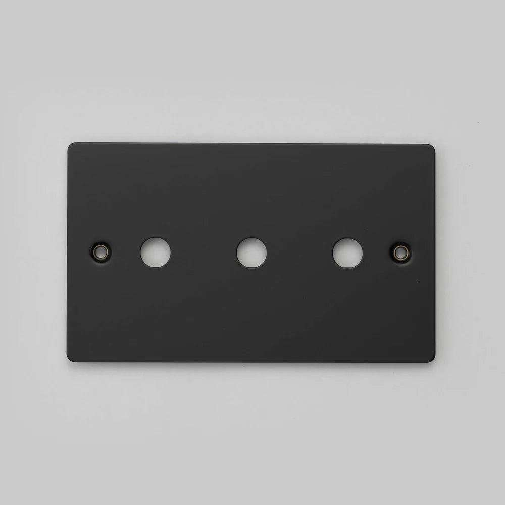 Two Gang Wall Plate for 3 Toggle or Dimmer Switches in Black