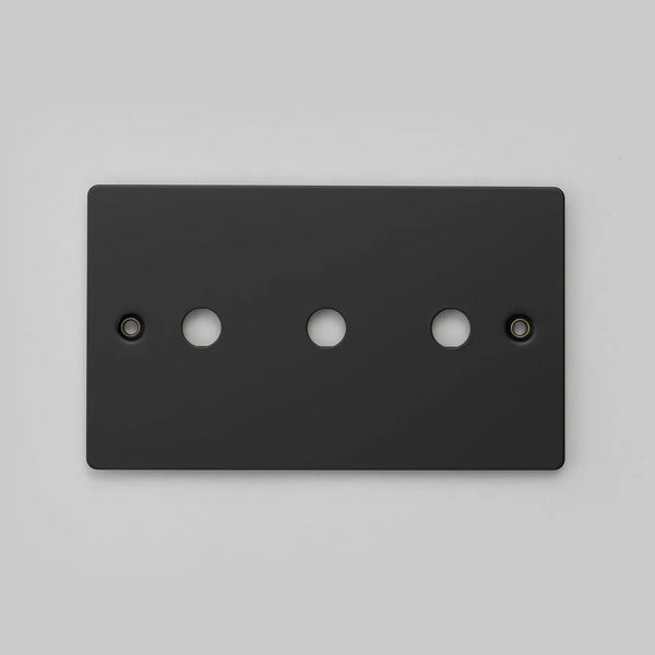 Two Gang Wall Plate for 3 Toggle or Dimmer Switches in Black