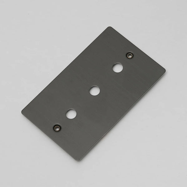 Two Gang Wall Plate for 3 Toggle or Dimmer Switches in Smoked Bronze