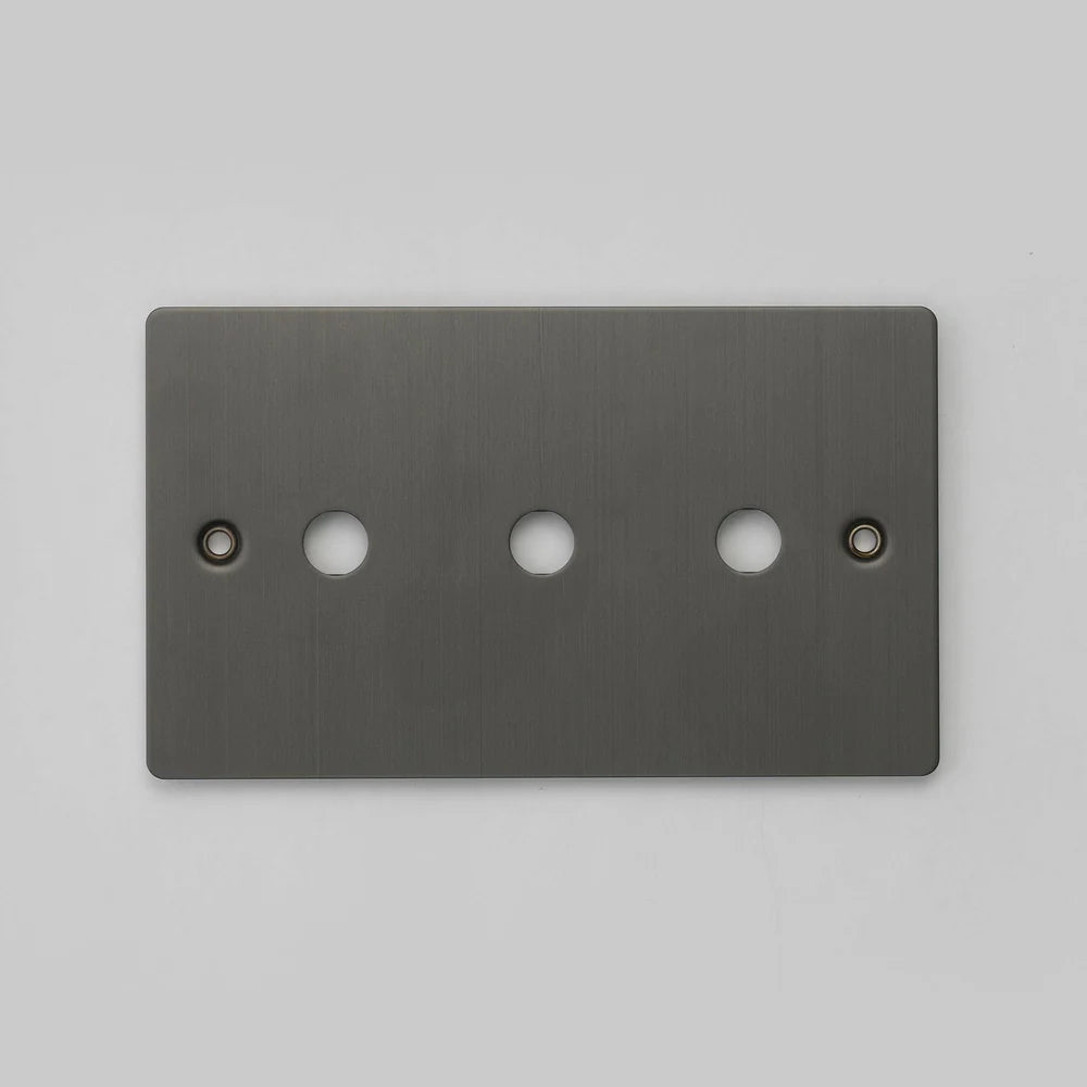 Two Gang Wall Plate for 3 Toggle or Dimmer Switches in Smoked Bronze