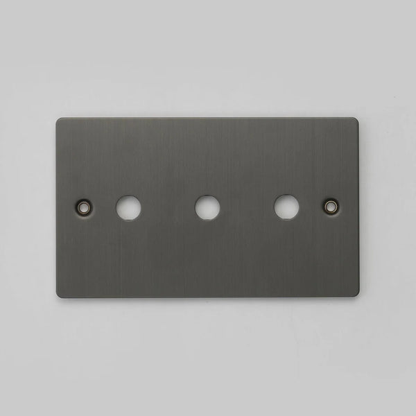 Two Gang Wall Plate for 3 Toggle or Dimmer Switches in Smoked Bronze
